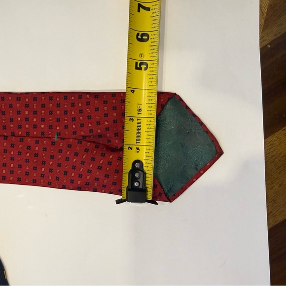 Tommy Hilfiger Red and Blue Patterned Ties Vintage made in USA silk - Picture 11 of 12